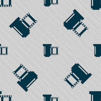 negative films icon symbol.. Seamless pattern with geometric texture. illustration