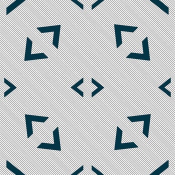 Code sign icon. Programmer symbol. Seamless pattern with geometric texture. illustration