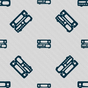 radio, receiver, amplifier icon sign. Seamless pattern with geometric texture. illustration