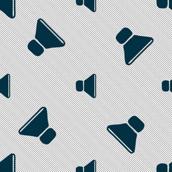 volume, sound icon sign. Seamless pattern with geometric texture. illustration