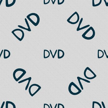 dvd icon sign. Seamless pattern with geometric texture. illustration