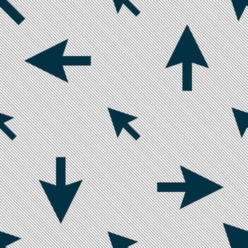 arrow cursor, computer mouse icon sign. Seamless pattern with geometric texture. illustration