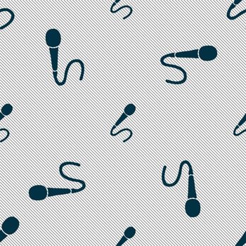 microphone icon sign. Seamless pattern with geometric texture. illustration