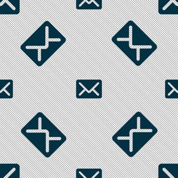 Mail, envelope, letter icon sign. Seamless pattern with geometric texture. illustration