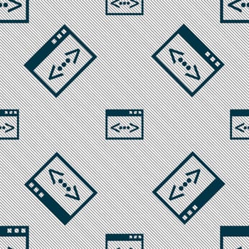 Code sign icon. Programmer symbol. Seamless pattern with geometric texture. illustration