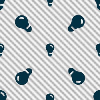 light bulb, idea icon sign. Seamless pattern with geometric texture. illustration