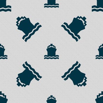 ship icon sign. Seamless pattern with geometric texture. illustration