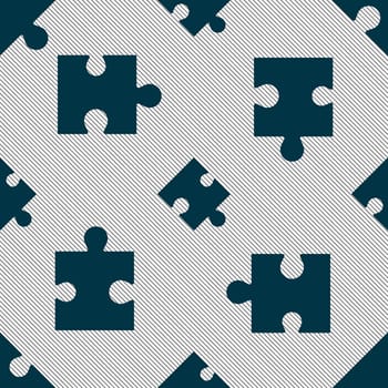 Puzzle piece icon sign. Seamless pattern with geometric texture. illustration