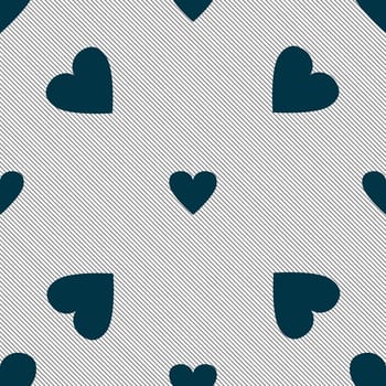 Heart sign icon. Love symbol. Seamless pattern with geometric texture. illustration