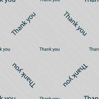 Thank you sign icon. Gratitude symbol. Seamless pattern with geometric texture. illustration