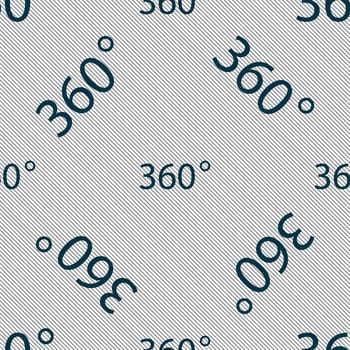 Angle 360 degrees sign icon. Geometry math symbol. Full rotation. Seamless pattern with geometric texture. illustration