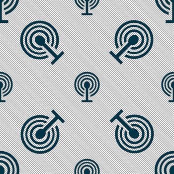 Wifi sign. Wi-fi symbol. Wireless Network icon zone. Seamless pattern with geometric texture. illustration