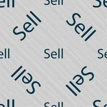 Sell sign icon. Contributor earnings button. Seamless pattern with geometric texture. illustration