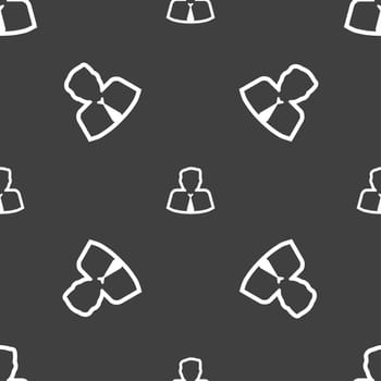 Avatar icon sign. Seamless pattern on a gray background. illustration