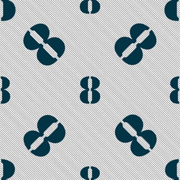 number Eight icon sign. Seamless pattern with geometric texture. illustration