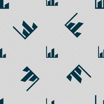 Chart icon sign. Seamless pattern with geometric texture. illustration