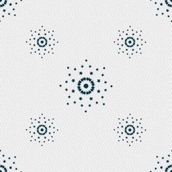 Star sign icon. Favorite button. Navigation symbol. Seamless pattern with geometric texture. illustration