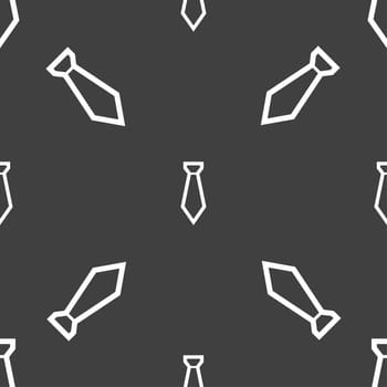 Tie icon sign. Seamless pattern on a gray background. illustration
