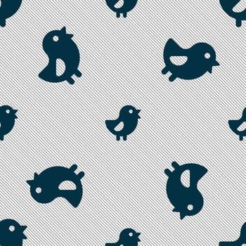 chicken, Bird icon sign. Seamless pattern with geometric texture. illustration