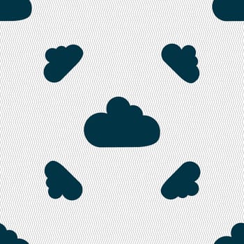 Cloud sign icon. Data storage symbol. Seamless pattern with geometric texture. illustration