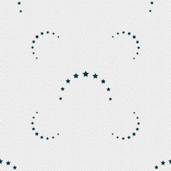 Star sign icon. Favorite button. Navigation symbol. Seamless pattern with geometric texture. illustration