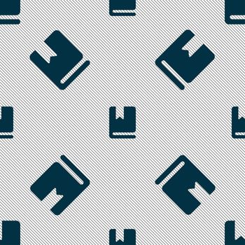 bookmark icon sign. Seamless pattern with geometric texture. illustration