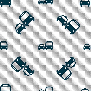 taxi icon sign. Seamless pattern with geometric texture. illustration