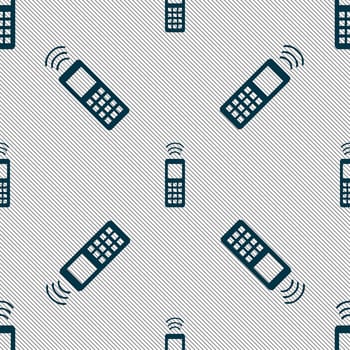 the remote control icon sign. Seamless pattern with geometric texture. illustration