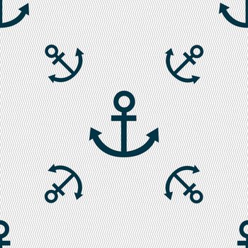Anchor icon. Seamless pattern with geometric texture. illustration