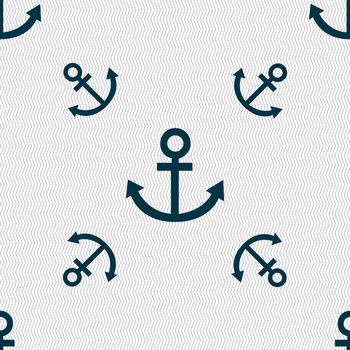 Anchor icon. Seamless pattern with geometric texture. illustration