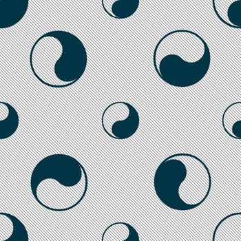 Yin Yang icon sign. Seamless pattern with geometric texture. illustration