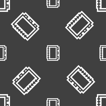 Book icon sign. Seamless pattern on a gray background. illustration