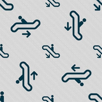 elevator, Escalator, Staircase icon sign. Seamless pattern with geometric texture. illustration