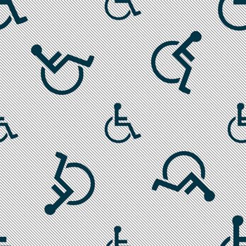 disabled icon sign. Seamless pattern with geometric texture. illustration