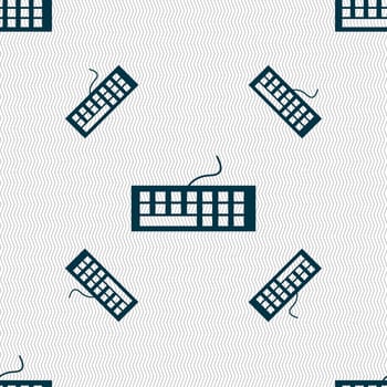 Computer keyboard Icon. Seamless pattern with geometric texture. illustration