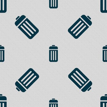 The trash icon sign. Seamless pattern with geometric texture. illustration
