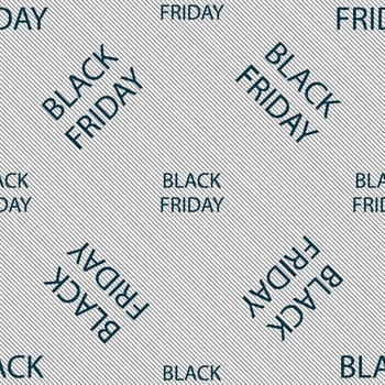 Black friday sign icon. Sale symbol.Special offer label. Seamless pattern with geometric texture. illustration