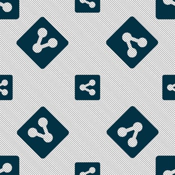 Share icon sign. Seamless pattern with geometric texture. illustration