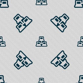 local area network icon sign. Seamless pattern with geometric texture. illustration