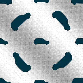 Jeep icon sign. Seamless pattern with geometric texture. illustration