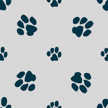 trace dogs icon sign. Seamless pattern with geometric texture. illustration