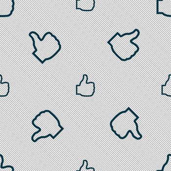 Like icon sign. Seamless pattern with geometric texture. illustration