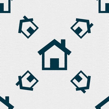 Home sign icon. Main page button. Navigation symbol. Seamless pattern with geometric texture. illustration