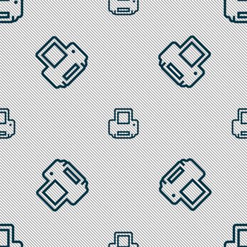 Printing icon sign. Seamless pattern with geometric texture. illustration