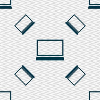 Laptop sign icon. Notebook pc symbol. Seamless pattern with geometric texture. illustration