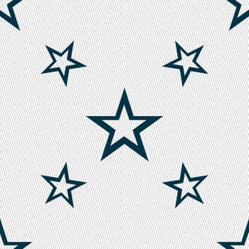 Star sign icon. Favorite button. Navigation symbol. Seamless pattern with geometric texture. illustration