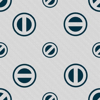 Cancel icon sign. Seamless pattern with geometric texture. illustration