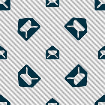 Mail, envelope, letter icon sign. Seamless pattern with geometric texture. illustration