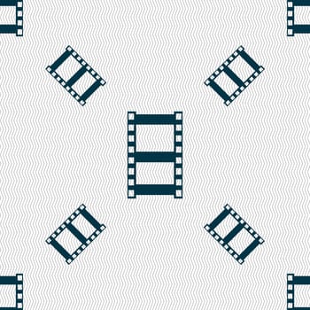 Video sign icon. Video frame symbol. Seamless pattern with geometric texture. illustration