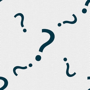 Question mark sign icon. Help symbol. FAQ sign. Seamless pattern with geometric texture. illustration